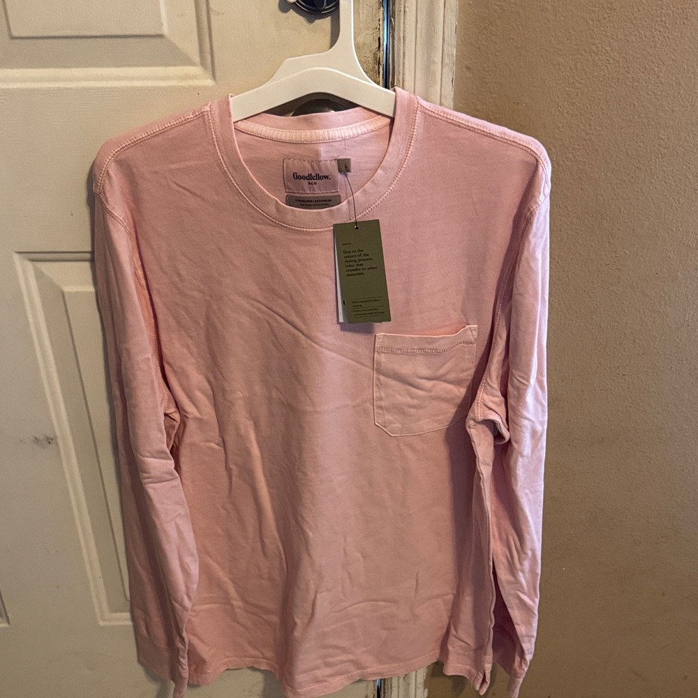 Goodfellow & Co Men's Light Pink Long Sleeve Tee